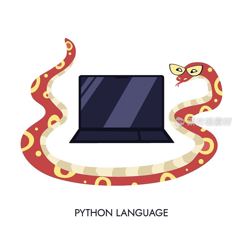 Python code language sign. Programming coding and developing concept.